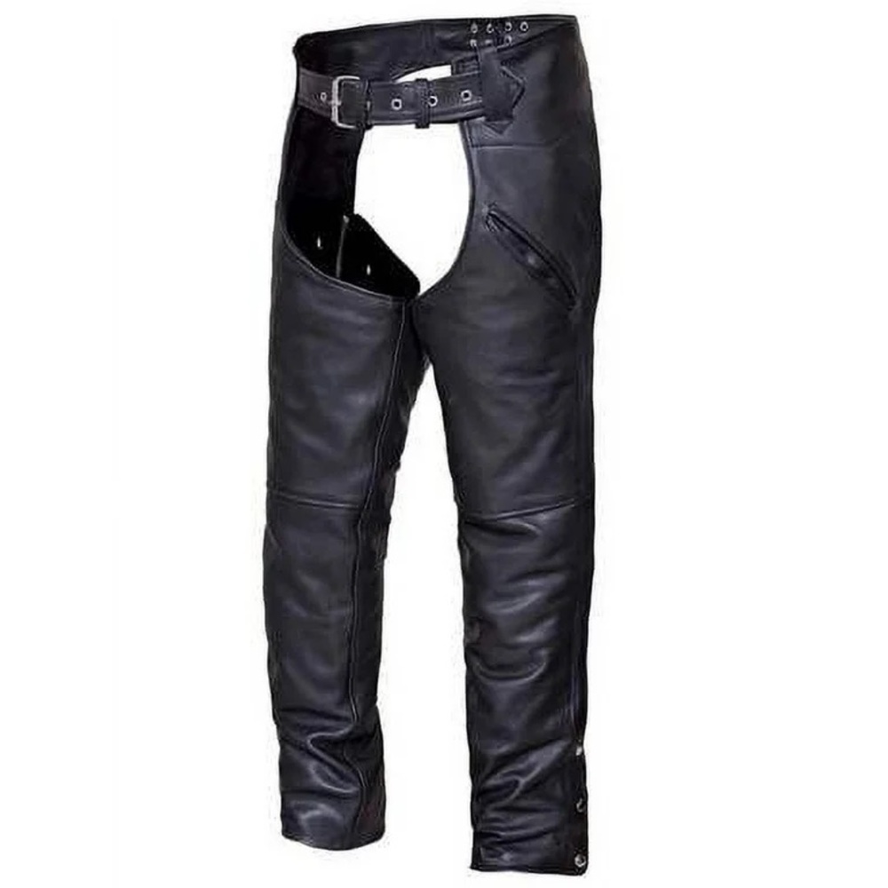 🏍️ Men’s Unik International Deep Pocket Leather Chaps Sz XL